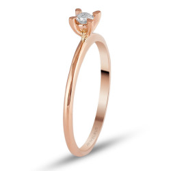 Diamond Rose Gold Solitaire Ring 0.11 Carat